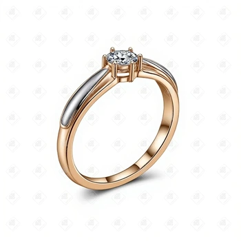 Кольцо с бриллиантом, золото 585 (14K), вес 1.56 г.