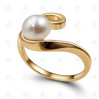 Кольцо с натуральным жемчугом, золото 585 II Категория, вес 2.41 г.