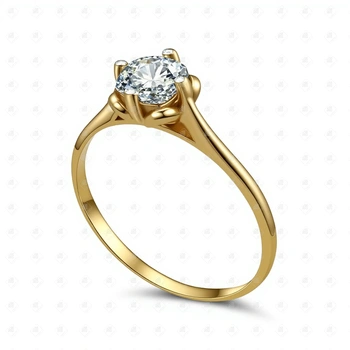 Кольцо с фианитом, золото 585 II Категория, вес 1.76 г.