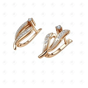 Серьги с Бриллиантами , золото 585 (14K), вес 5.17 г.