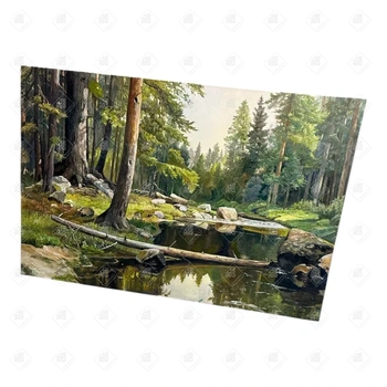 Картина "Тихая речка в вековом сосновом лесу" Масло 120 x 80 2025г. А.Липко 