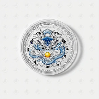 Монета год дракона 5 dollars, серебро 999, вес 31.1 г.