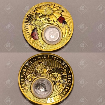 Монета 'Божья коровка', серебро III категория 925, вес 29.4600 г.
