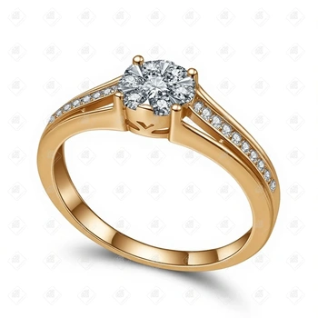 Кольцо с Бриллиантами 0,22ct, золото 585 Premium Gold, вес 2.19 г.