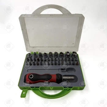 Набор бит и торцевых головок с рукояткой и переходником 41 предмет