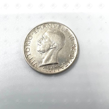 монета 5 лир, серебро I категория 925, вес 4.95 г.