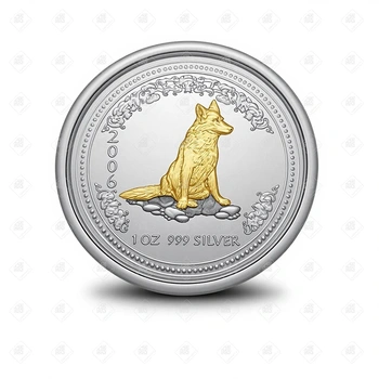 Монета год собаки 1 dollar Australia, серебро 999, вес 31.1 г.
