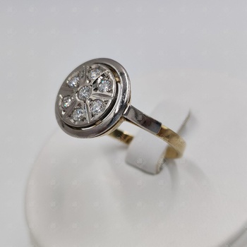 Кольцо с бриллиантами 7Бр Кр57 0,385 ct 5/6А  , золото 750 (18K), вес 5.56 г.