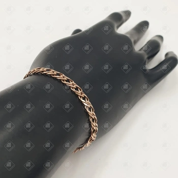 Браслет плетения Двойной ромб, золото 585 II Категория, вес 6.7 г.