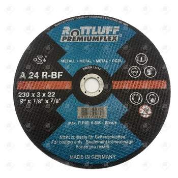 Диск отрезной по металлу Rottluff Premiumflex A24R-BF 230х3х22 (13 шт.)