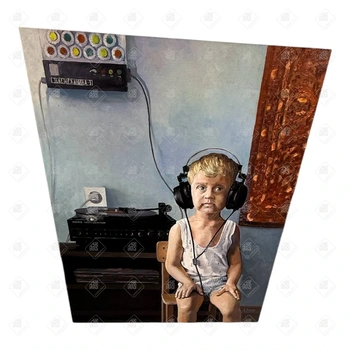 Картина "Слушая музыку старшего брата" А.Липко Масло 100 x 80