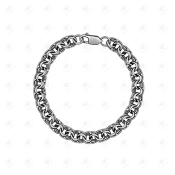 Браслет плетения Бисмарк, серебро I категория 925, вес 24.94 г.