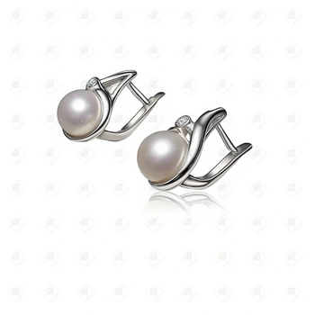 Серьги с жемчугом, золото 585 (14K), вес 6.08 г.