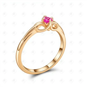 Кольцо с рубином, золото 585 II Категория, вес 1.6 г.