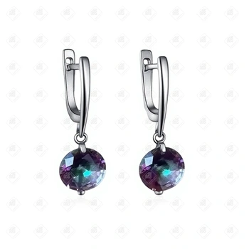 Серьги с Мистик Топазом, серебро II категория 925, вес 3.72 г.