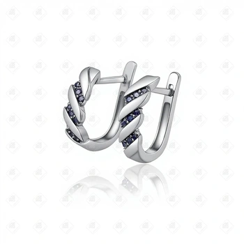 Серьги с сапфирами , золото 585 II Категория, вес 2.62 г.
