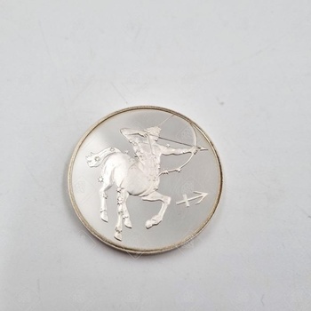 Монета 3 рубля Стрелец , серебро I категория 925, вес 34.64 г.