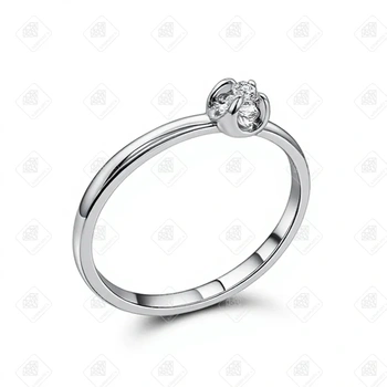 Кольцо с бриллиантом 1Бр Кр57 0,043Ct 4/4A, золото 585 II Категория, вес 1.62 г.