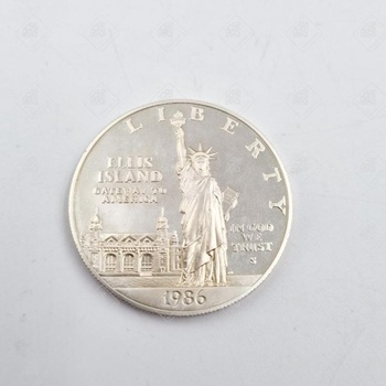США 1 доллар (dollar) 1986 P Statue of Liberty , серебро II категория 925, вес 34.83 г.