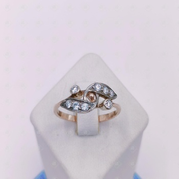 !Кольцо с бриллиантами, золото 585 (14K), вес 2.34 г.