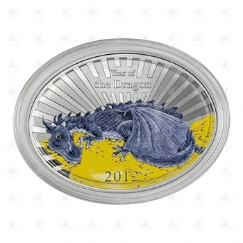 Монета Year of the Dragon 2 dollars, серебро 999, вес 31.1 г.