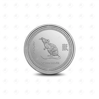 Монета 1 доллар "Year of the Rat" 2007 Год Австралия, серебро 999, вес 31.1 г.
