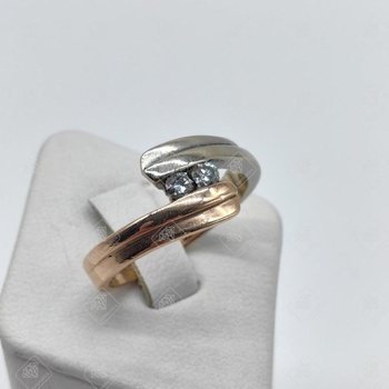 Кольцо с бриллиантами 2Кр57 0,075ct 5/6А, золото 585 III Категория, вес 4.19 г.