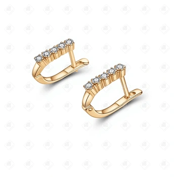 Серьги с Бриллиантами, золото 585 (14K), вес 1.92 г.