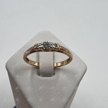 Кольцо с бриллиантами, золото 585 III Категория, вес 1.16 г.