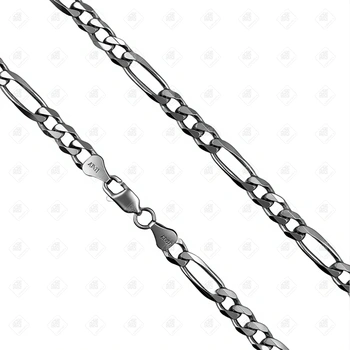 Цепь плетения Фигаро, серебро I категория 925, вес 38.2 г.