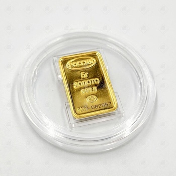 Слиток , золото 999 (24k), вес 5.0000 г.
