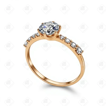 Кольцо с фианитами, золото 585 II Категория, вес 1.76 г.