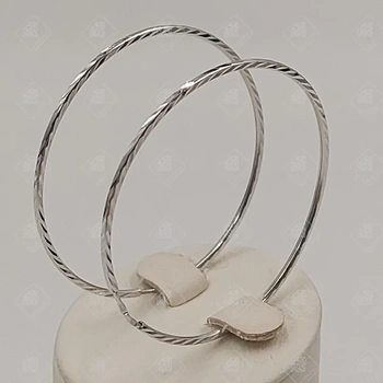 Серьги конго из белого золота, золото 585 II Категория, вес 2.17 г.