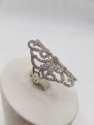 Кольцо с камнями, серебро I категория 925, вес 6.32 г.