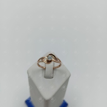 Кольцо с бриллиантом , золото 585 (14K), вес 1.54 г.