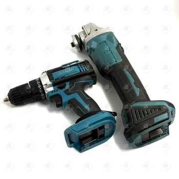 набор инструмента синий шуруповерт + ушм 