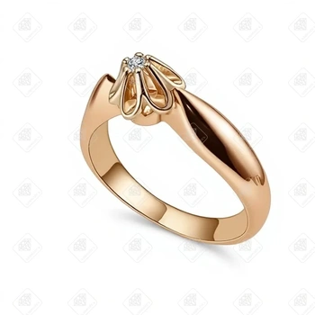 Кольцо с Бриллиантом , золото 585 II Категория, вес 2.97 г.