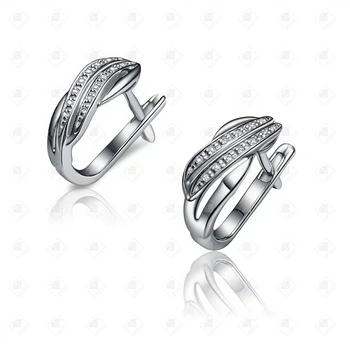 Серьги с Бриллиантами , золото 585 (14K), вес 2.55 г.