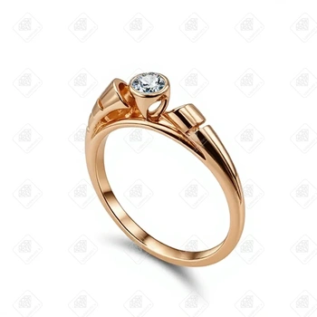 Кольцо с Бриллиантом, золото 585 II Категория, вес 2.96 г.