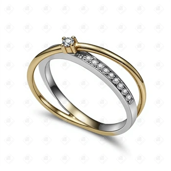 Кольцо с бриллиантами 0.025ст 4/4, золото 585 (14K), вес 2.8 г.