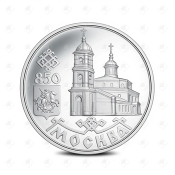 00252/5109-0015/850-летие основания Москвы 1 рубль, серебро 999, вес 7.78 г.