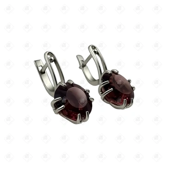 Серьги с Кварцом, серебро I категория 925, вес 7.32 г.