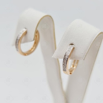 Серьги с бриллиантами, золото 585 (14K), вес 1.62 г.