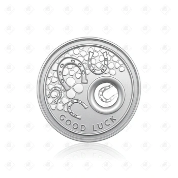 Монета Остров Ниуэ 1 доллар "Подкова на удачу" 2010 года, серебро I категория 925, вес 28.28 г.