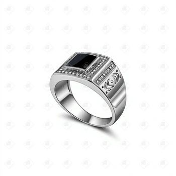 Печатка с Фианитами, серебро II категория 925, вес 7.25 г.