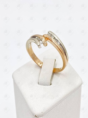 кольцо с бриллиантами, золото 585 II Категория, вес 4.06 г.