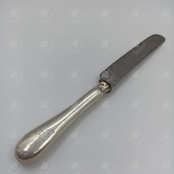 столовый нож, серебро II категория 875, вес 109 г.