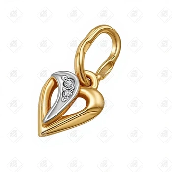 Подвеска сердечко , золото 585 II Категория, вес 0.4 г.