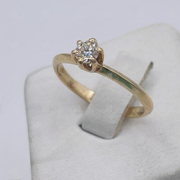 Кольцо с бриллиантам 57Кр 0,17ct 5/6, золото 585 III Категория, вес 1.48 г.