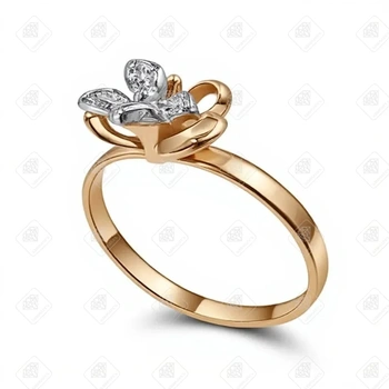 Кольцо  с лепестками, золото 585 II Категория, вес 1.86 г.